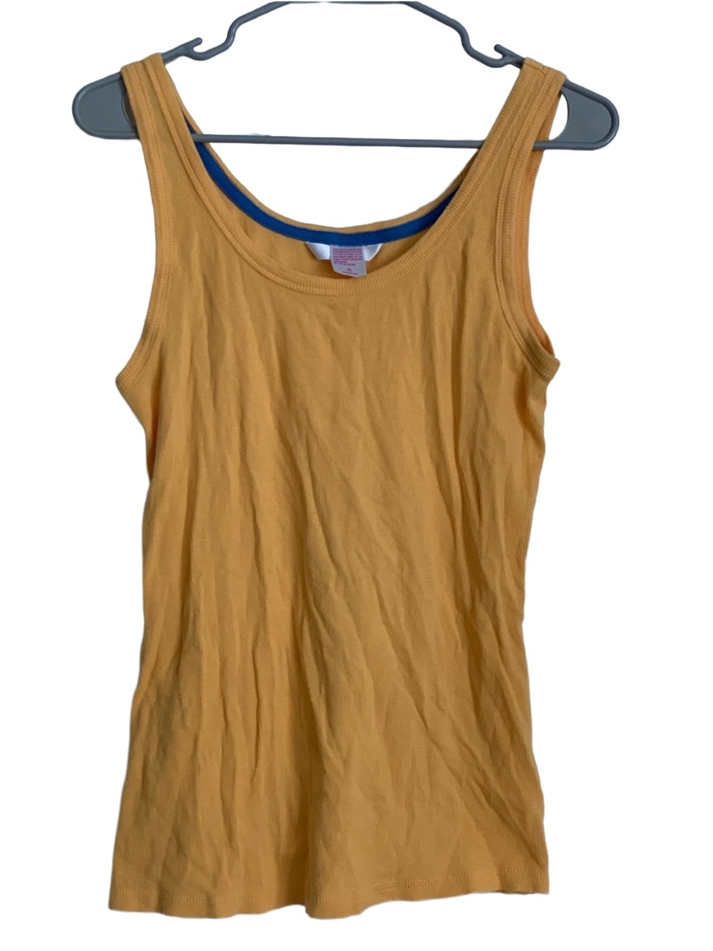 XHILARATION Women’s Soft Orange Sleeveless Tank Ribbed Cotton Tee Shirt
